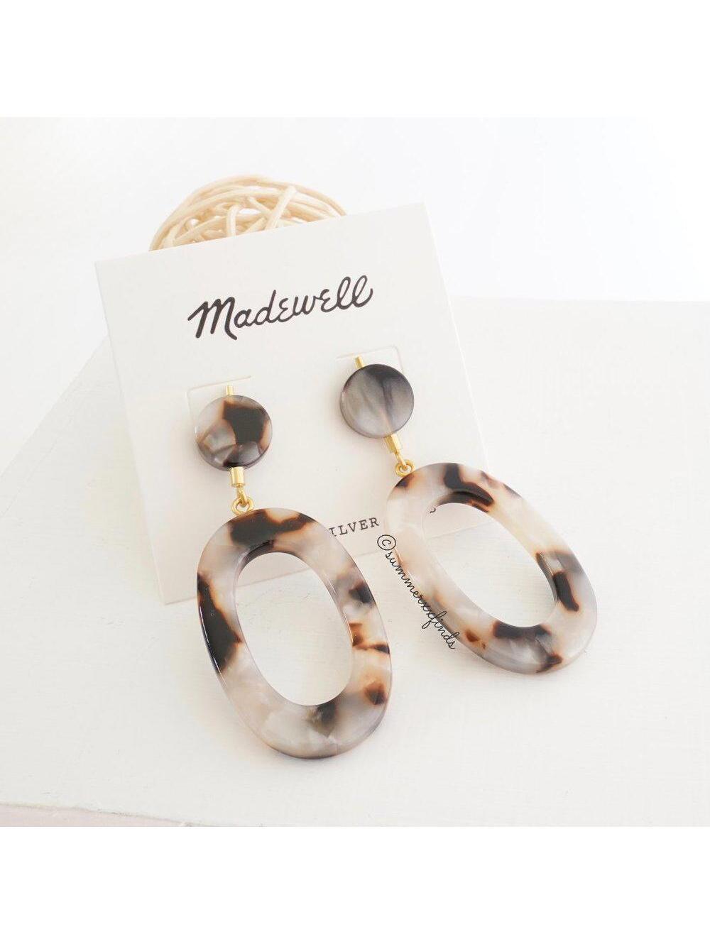 Madewell Oval Statement Earrings in Shell Tort